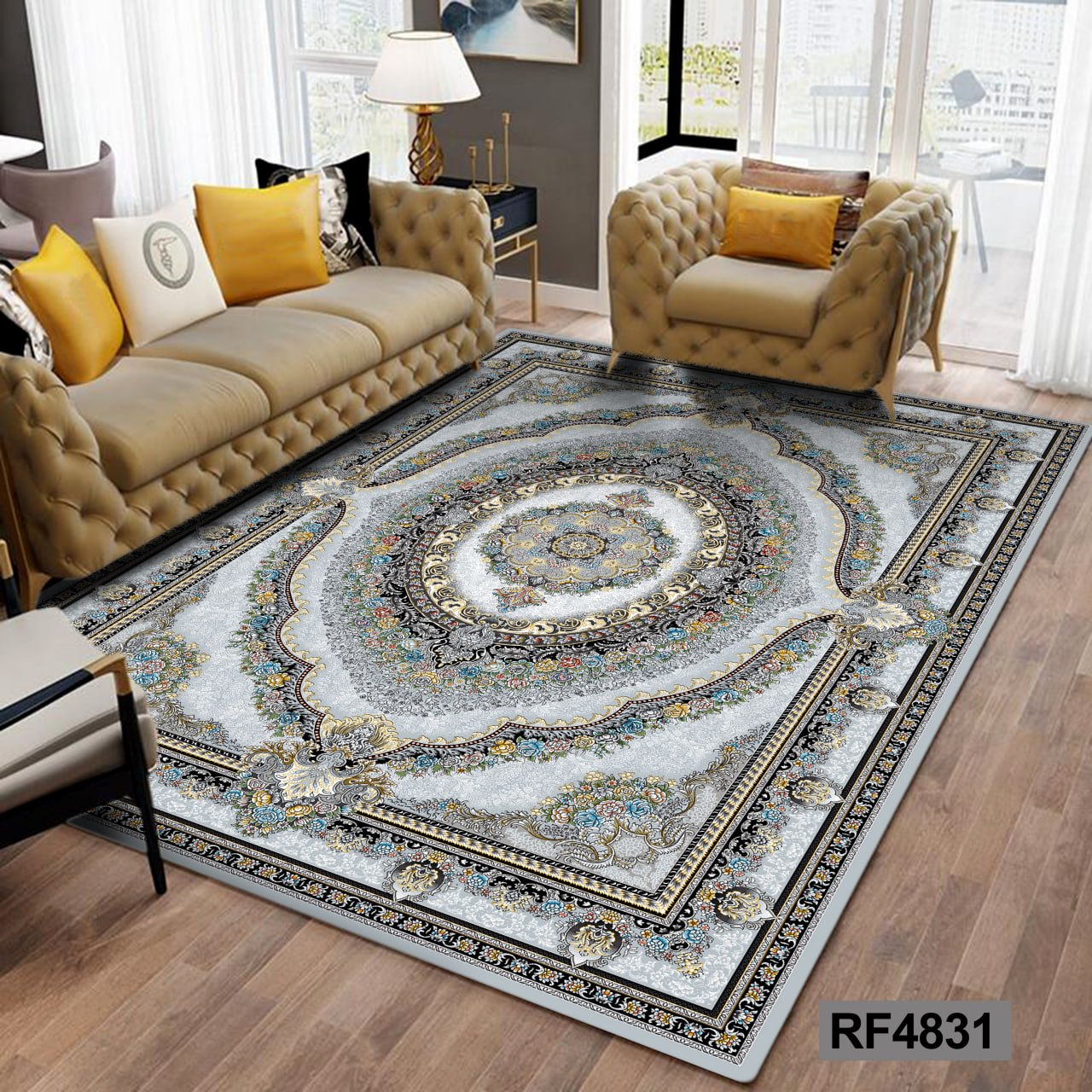 روفرشی طرح سنتی آبی آسمانی