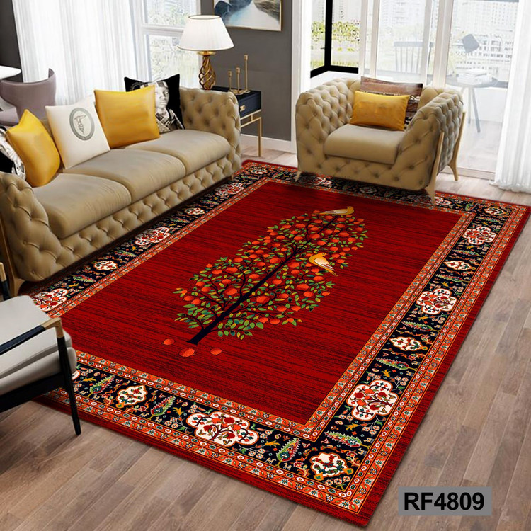روفرشی طرح سنتی قرمز و نارنجی