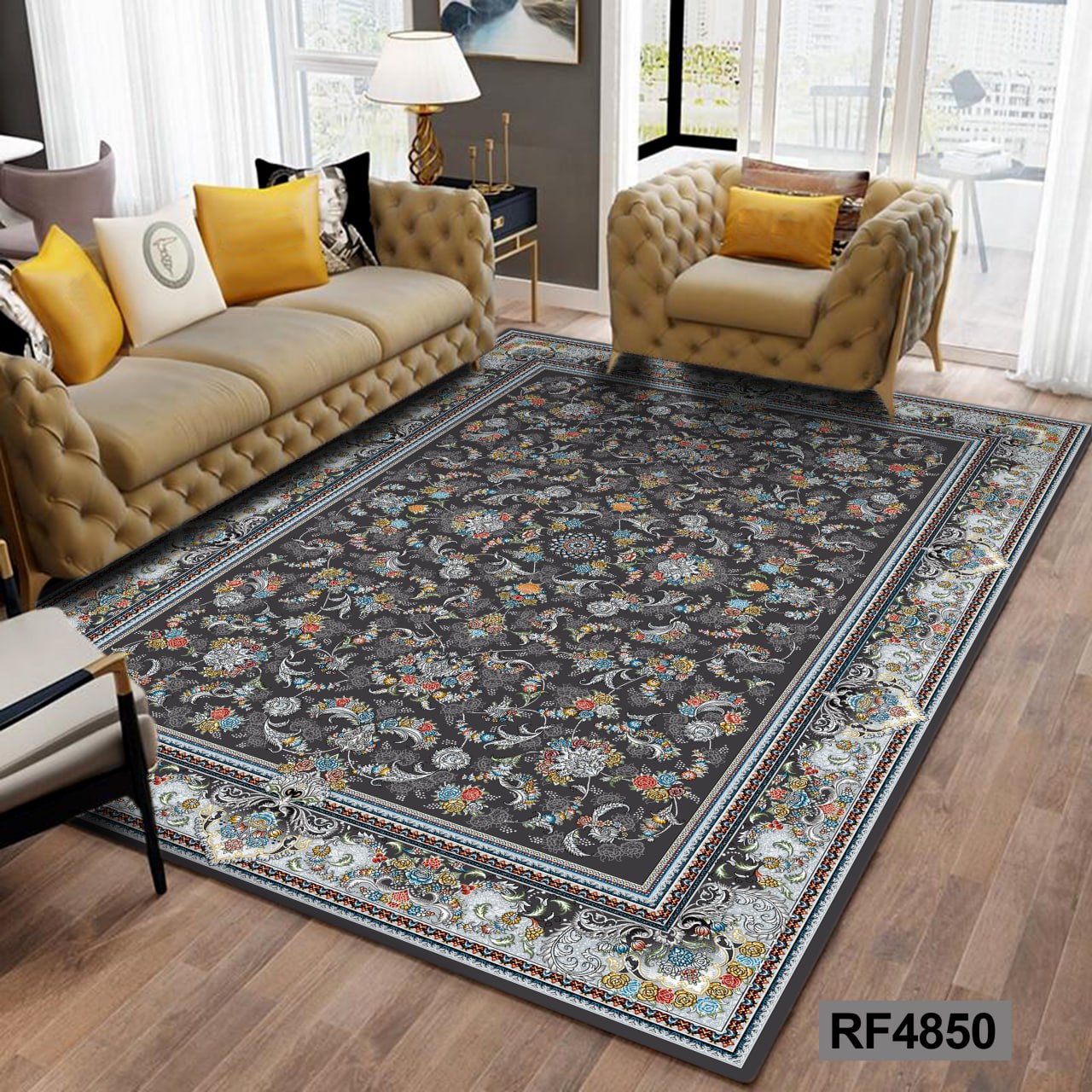 روفرشی طرح سنتی طوسی و سفید