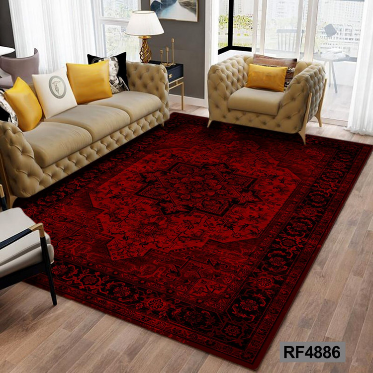 روفرشی طرح سنتی مشکی و قرمز