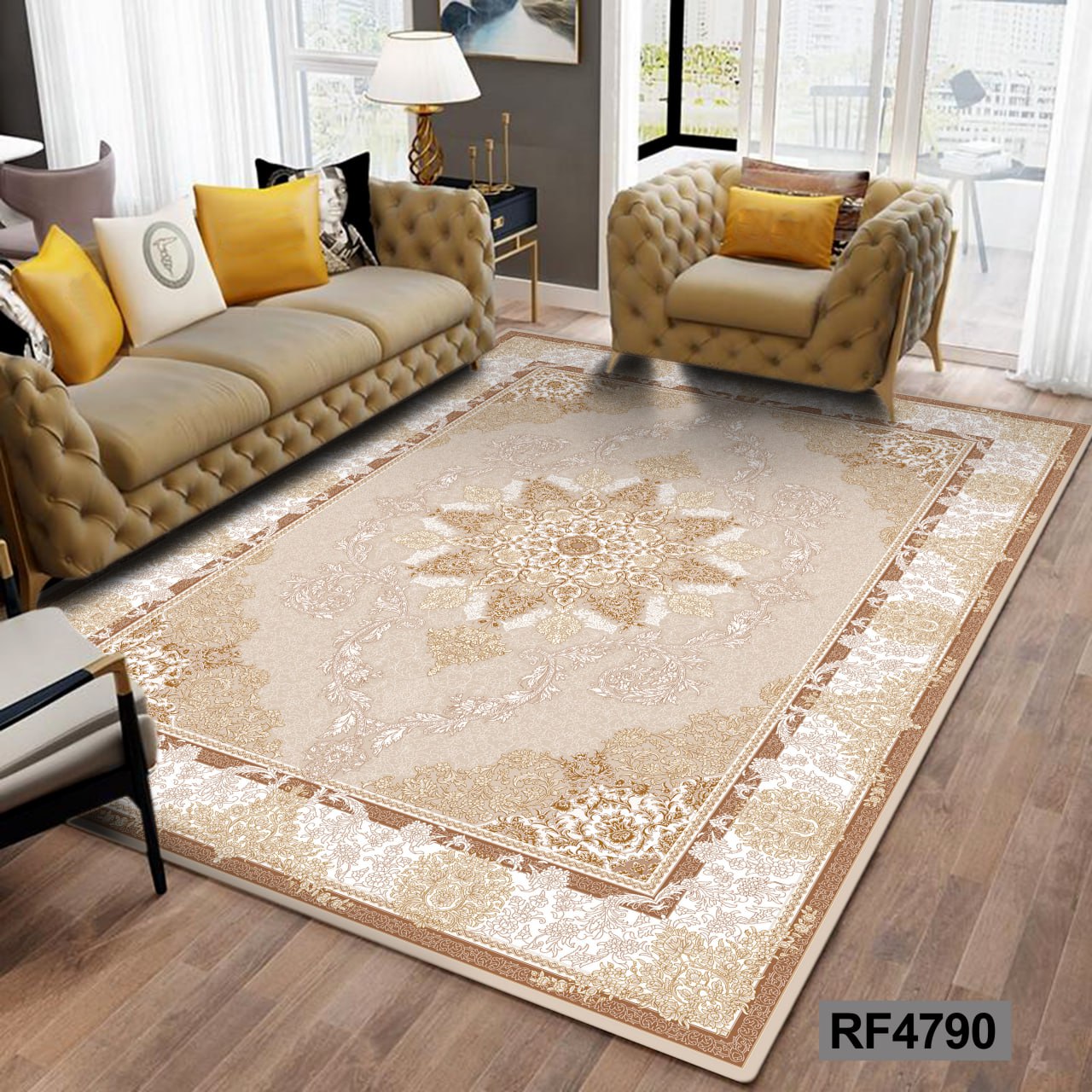 روفرشی طرح سنتی کرم و سفید