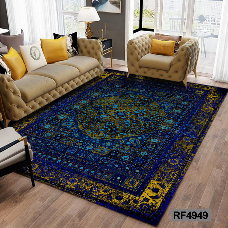 روفرشی طرح سنتی آبی و زرد