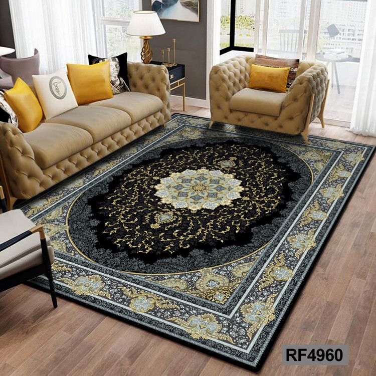 روفرشی طرح سنتی طوسی, مشکی و طلایی