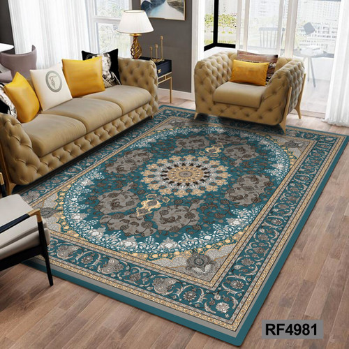 روفرشی طرح سنتی سبز و طوسی