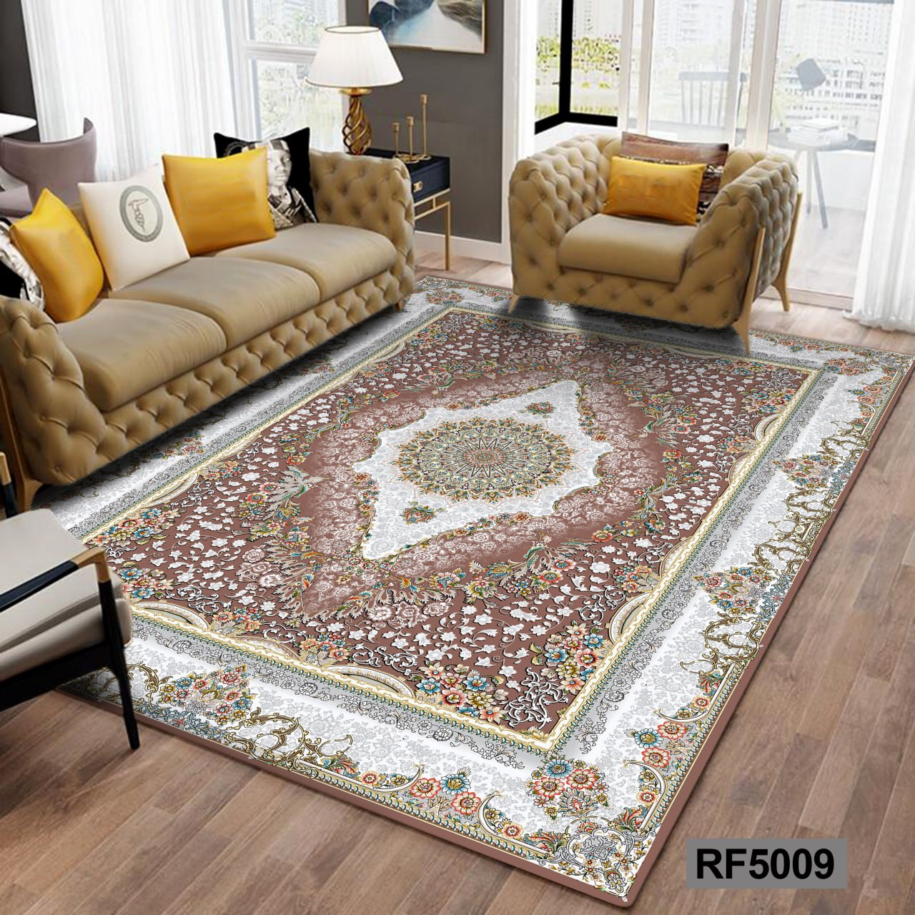 روفرشی طرح سنتی سفید و کرم