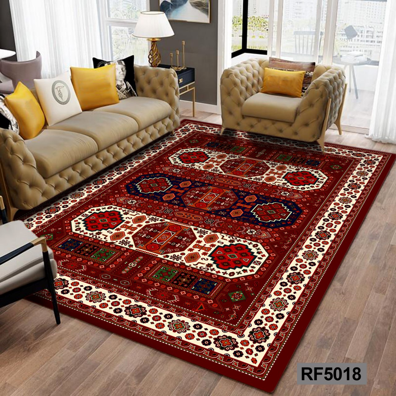 روفرشی طرح سنتی قرمز و سفید