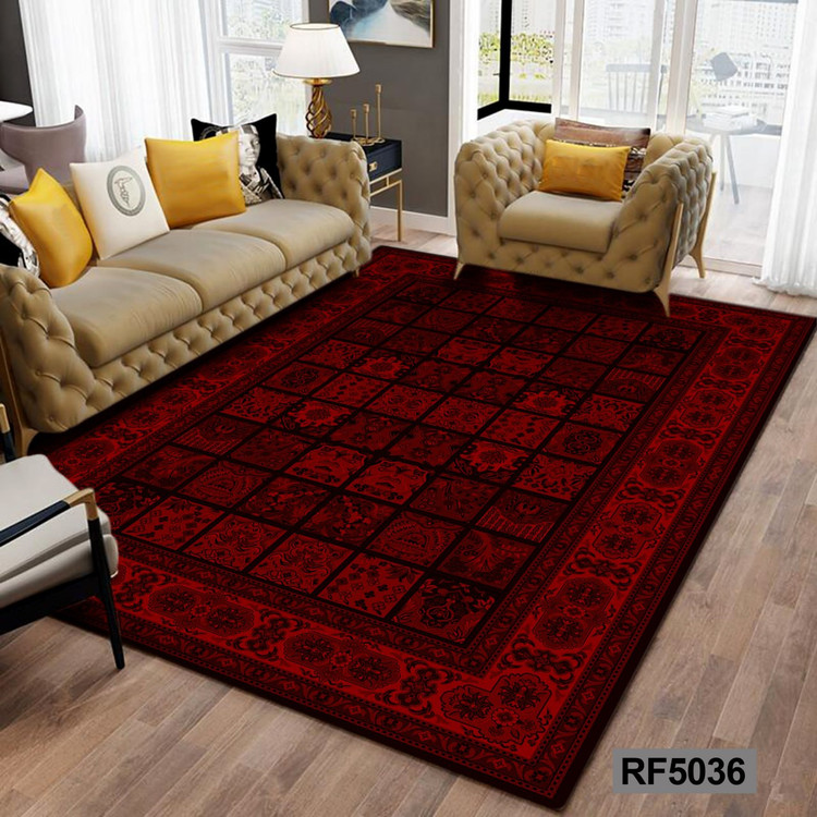 روفرشی طرح سنتی مشکی و قرمز