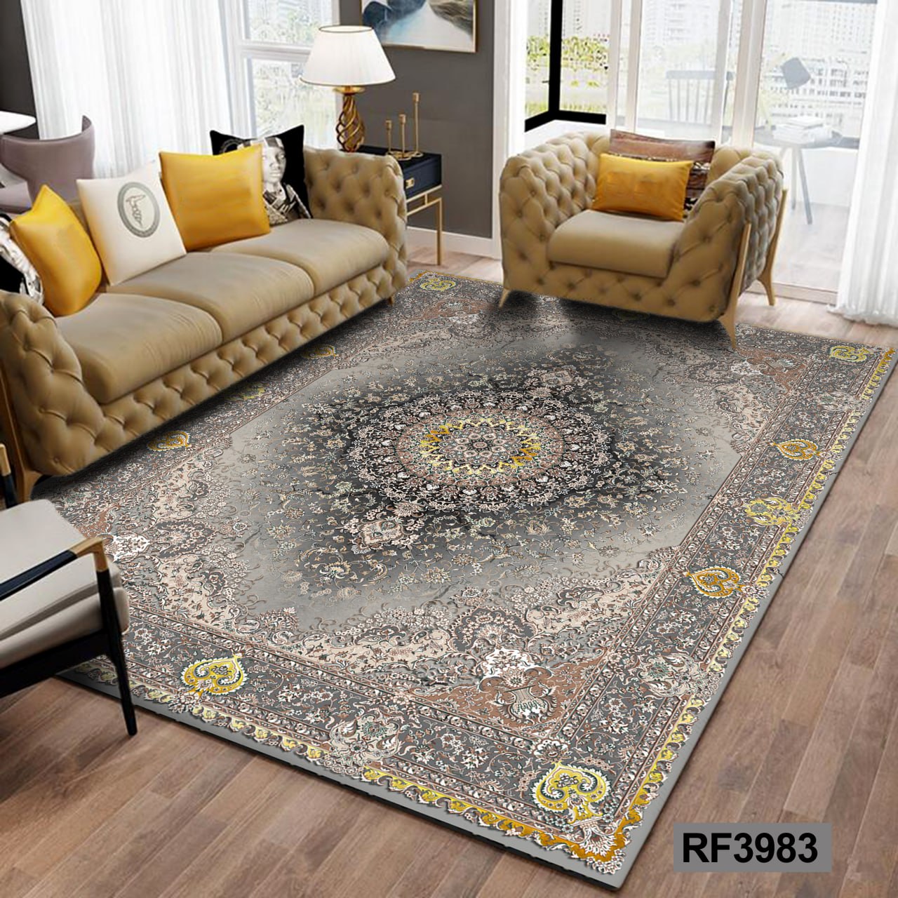 روفرشی طرح سنتی طوسی و سفید