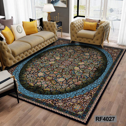 روفرشی طرح سنتی مشکی و آبی