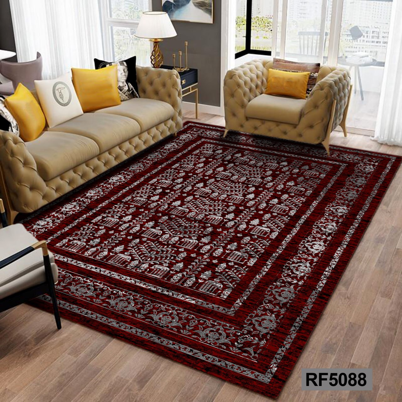 روفرشی طرح سنتی قرمز و سفید