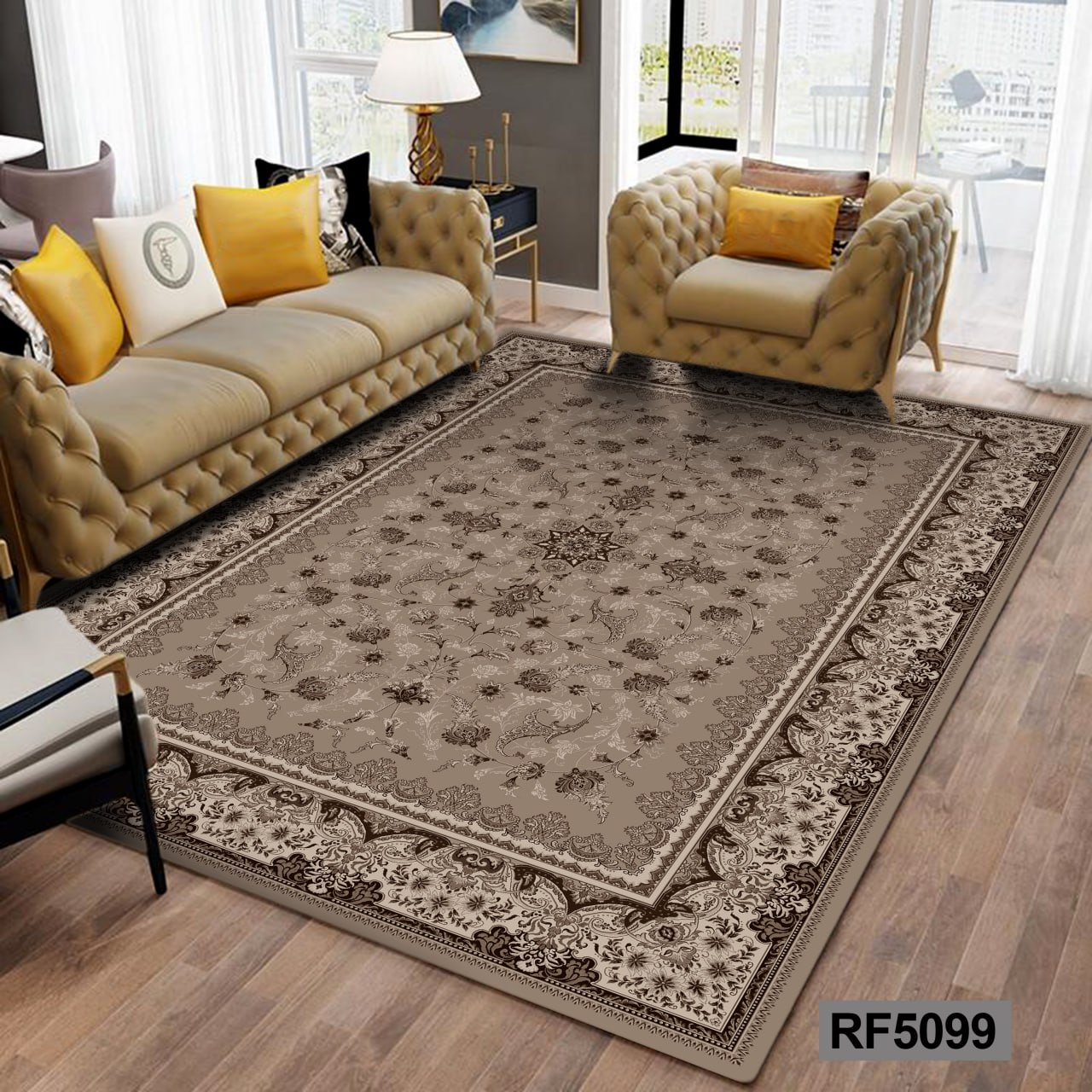 روفرشی طرح سنتی قهوه‌ای