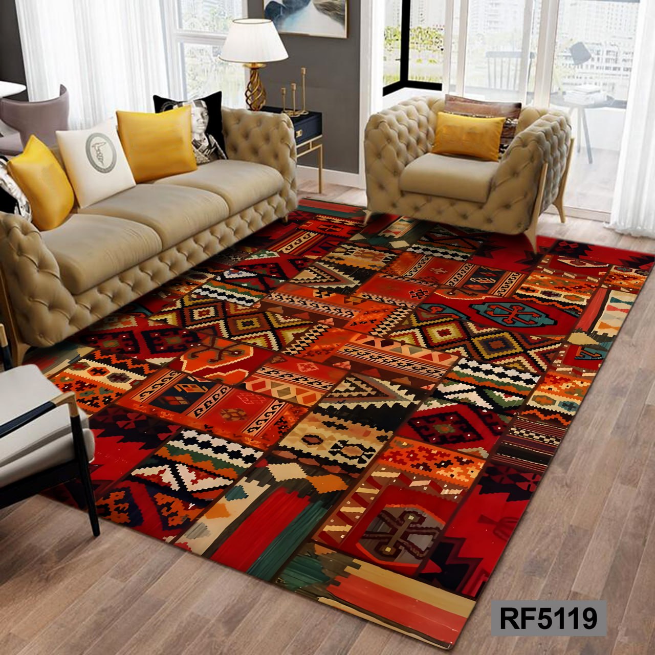 روفرشی طرح سنتی قرمز