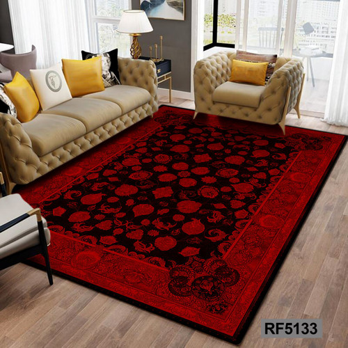 روفرشی طرح سنتی مشکی و قرمز