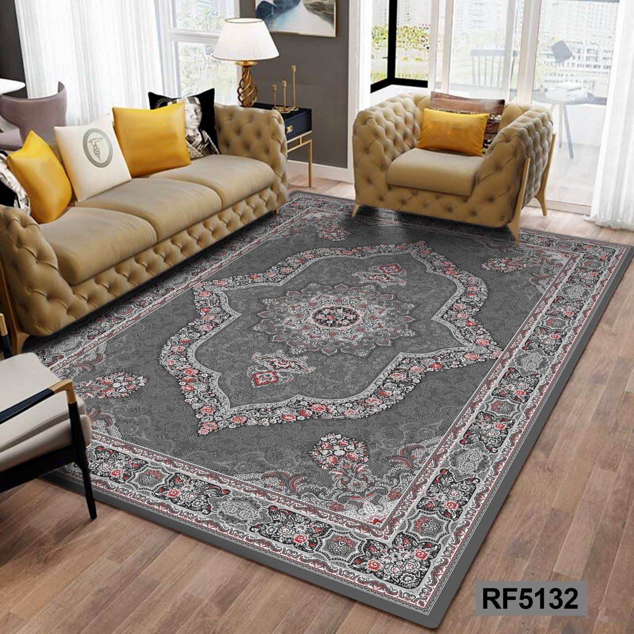 روفرشی طرح سنتی طوسی و سفید