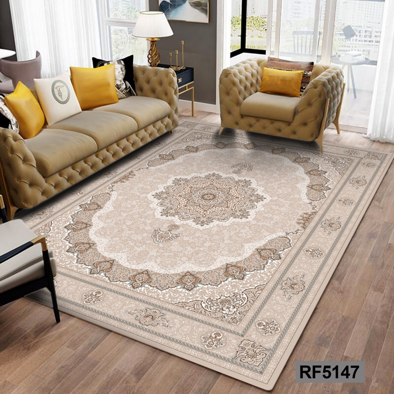 روفرشی طرح سنتی کرم و سفید