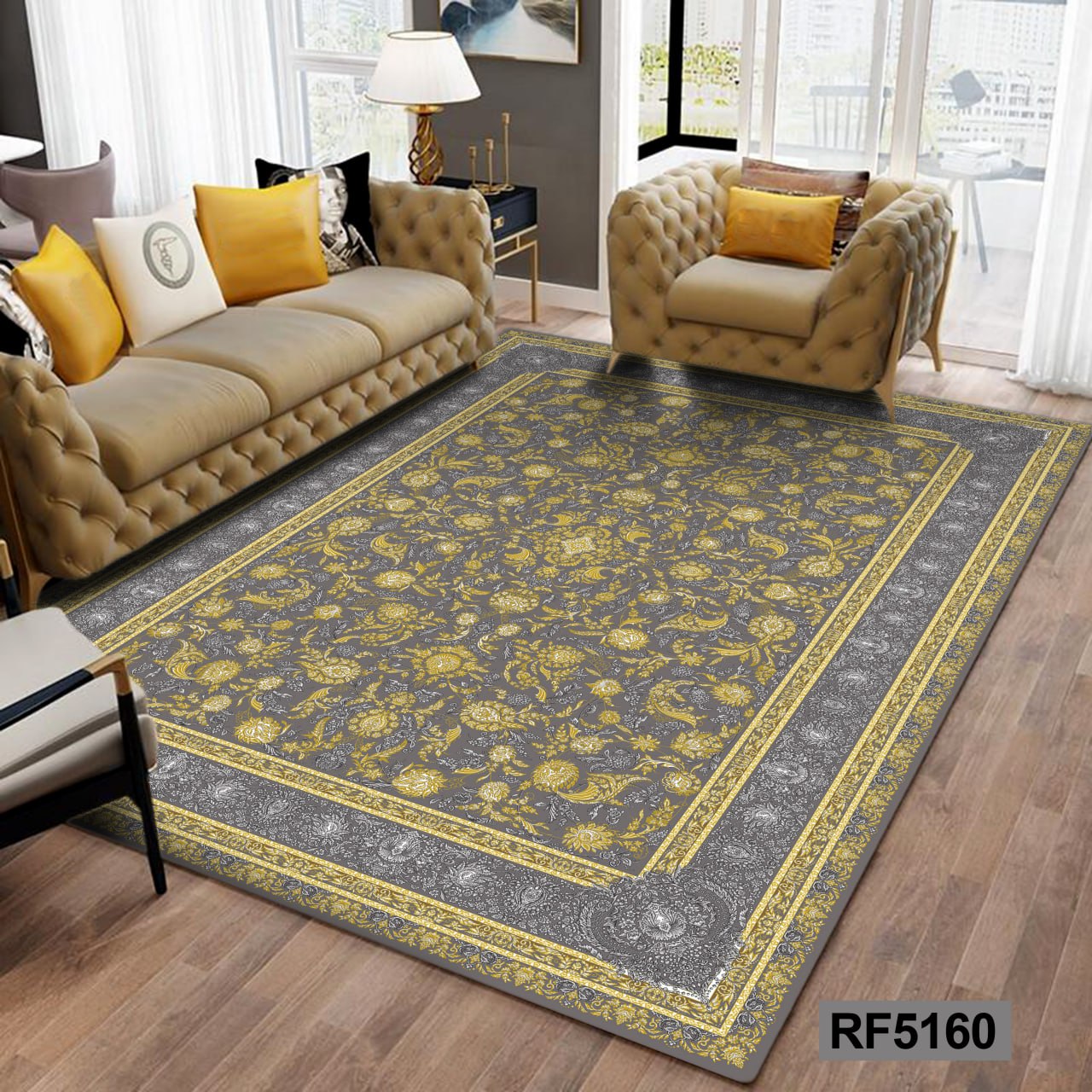 روفرشی طرح سنتی طوسی و طلایی