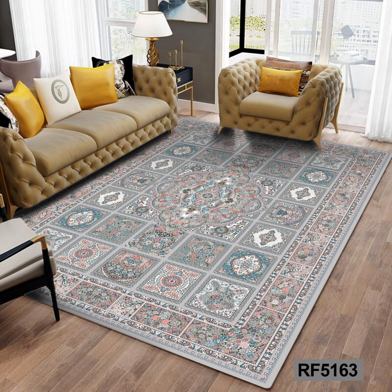 روفرشی طرح سنتی طوسی و سفید