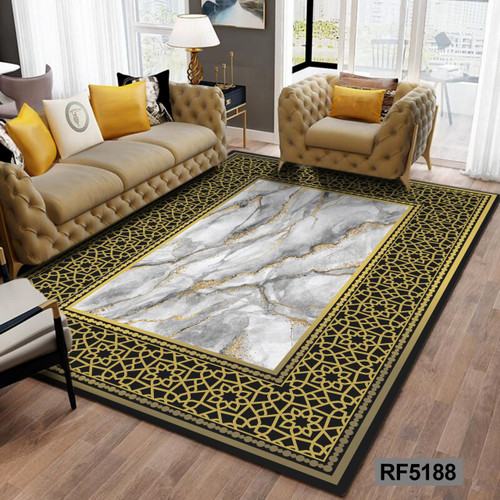 روفرشی طرح سنتی مشکی و زرد