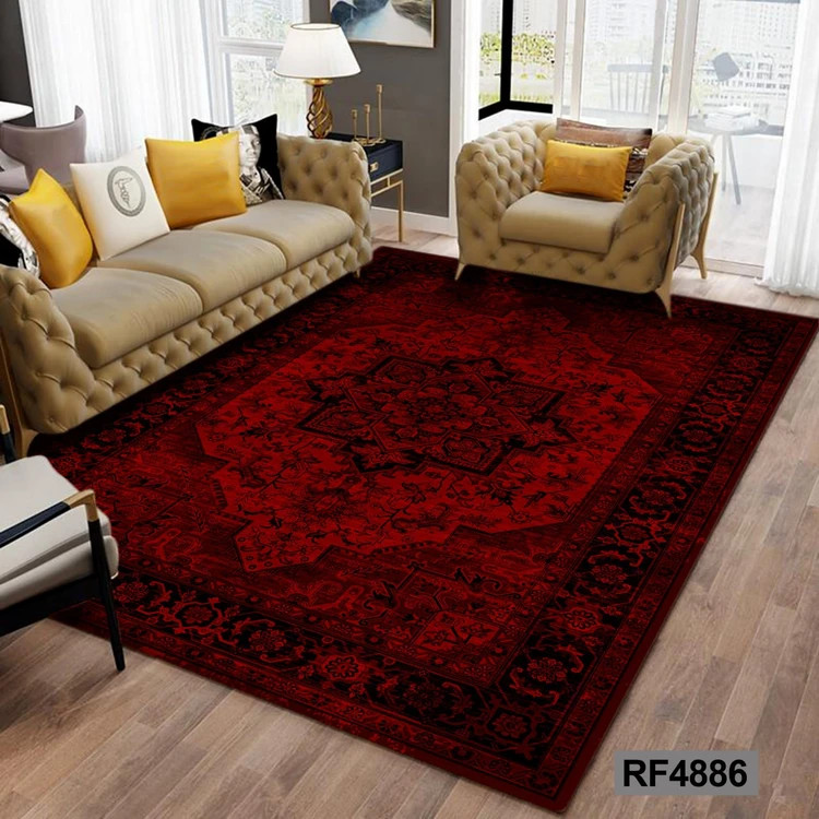 فرشینه طرح سنتی مشکی و قرمز
