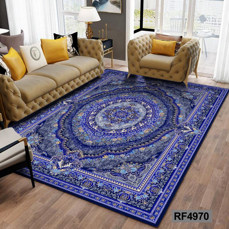 فرشینه طرح سنتی آبی و سفید
