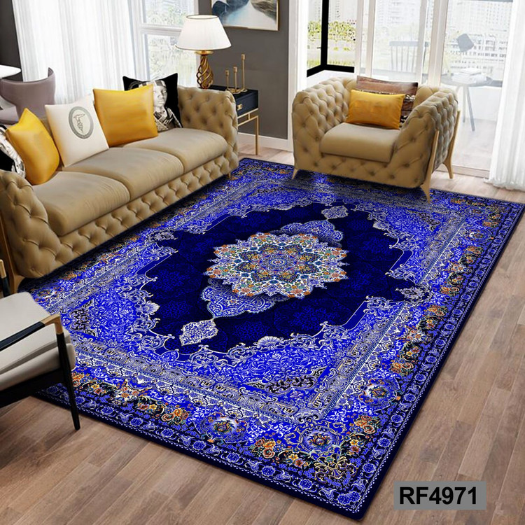 فرشینه طرح سنتی آبی و سفید