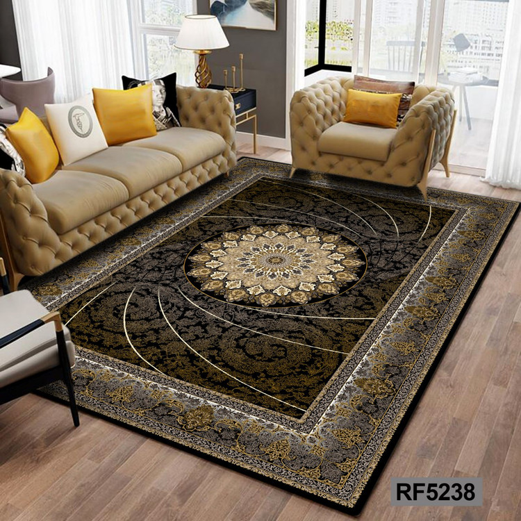 روفرشی طرح سنتی مشکی و طلایی کد RF5238