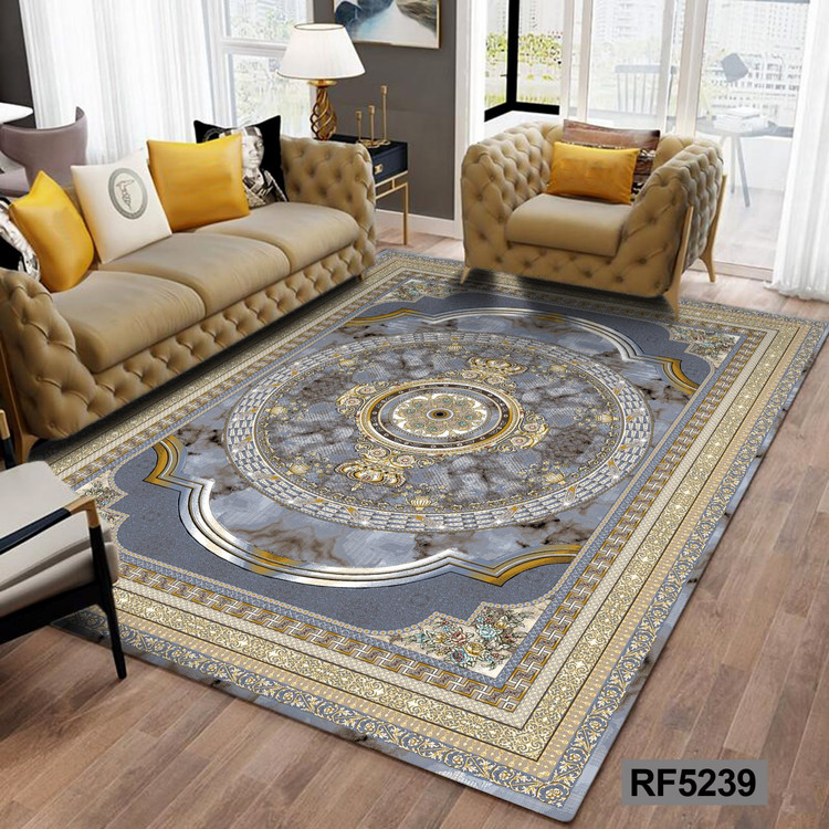 روفرشی طرح سنتی طوسی و طلایی کد RF5239