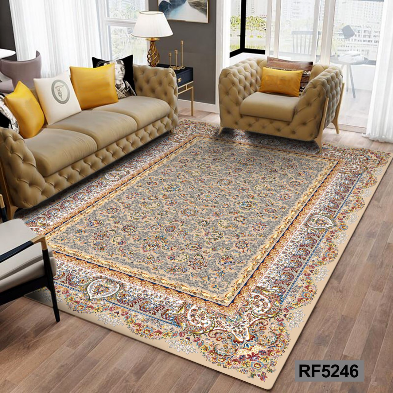 روفرشی طرح سنتی سفید و کرم کد RF5246