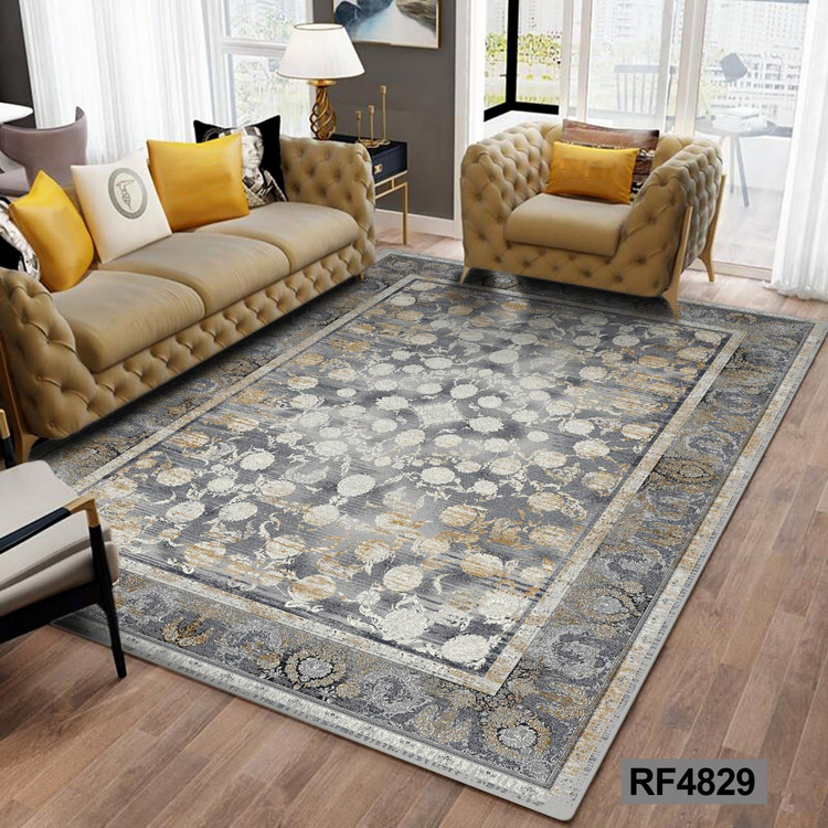 فرشینه طرح سنتی طوسی و طلایی کد RF4829