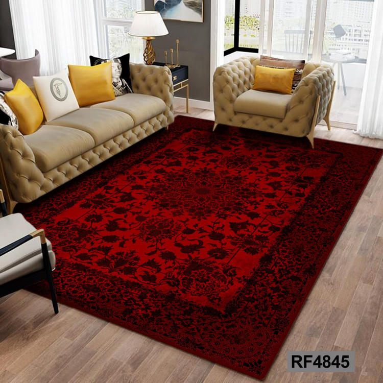 فرشینه طرح سنتی مشکی و قرمز کد RF4845