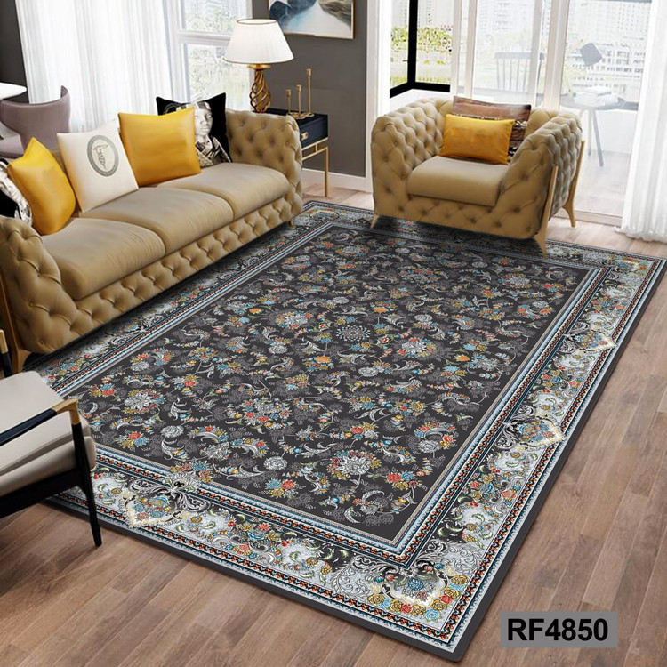 فرشینه طرح سنتی طوسی و سفید کد RF4850
