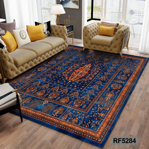 روفرشی طرح سنتی آبی و نارنجی کد RF5284