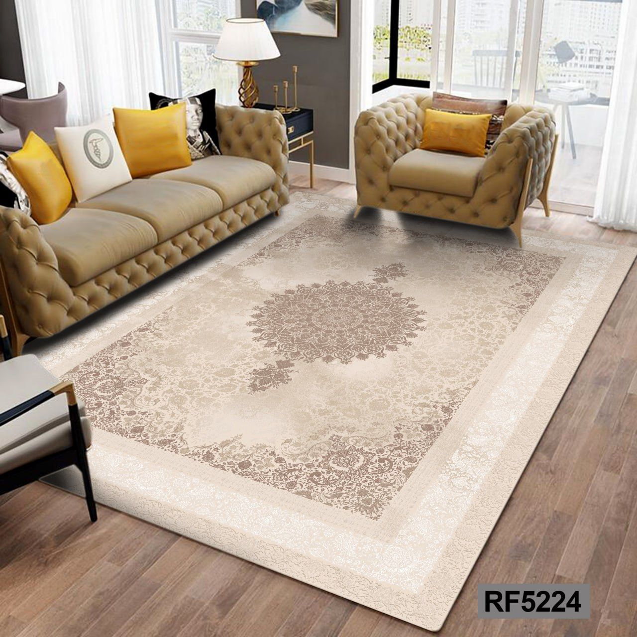 روفرشی مخمل کشدار فرش | طرح مدرن 6 متری کد RF5224