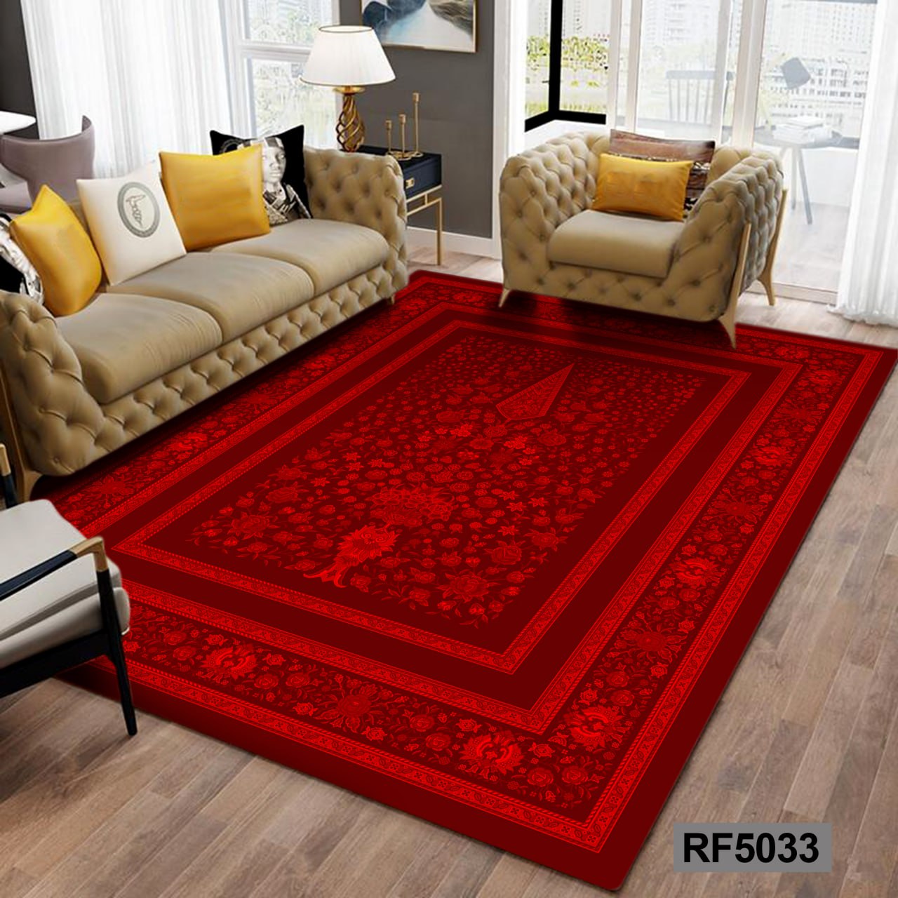 فرشینه مخمل ابریشم | طرح سنتی 4 متری  کد RF5533