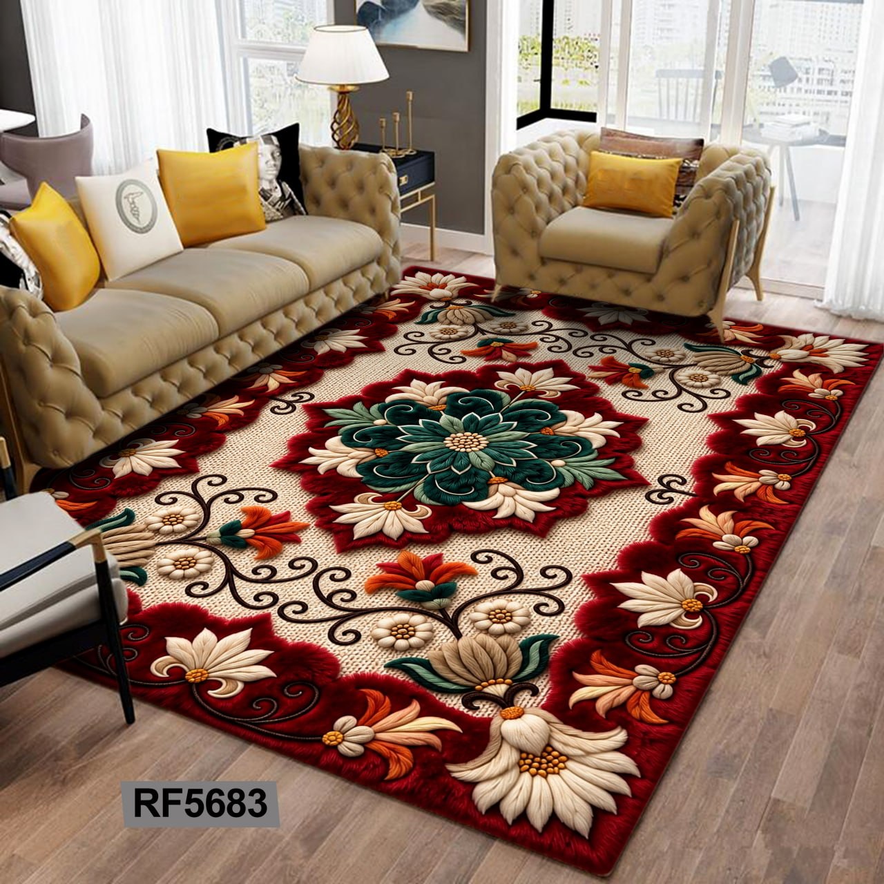 روفرشی مخمل کشدار | طرح سنتی کد RF5683